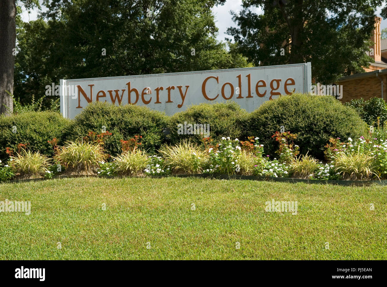 Newberry College sign South Carolina, Stati Uniti d'America. Foto Stock