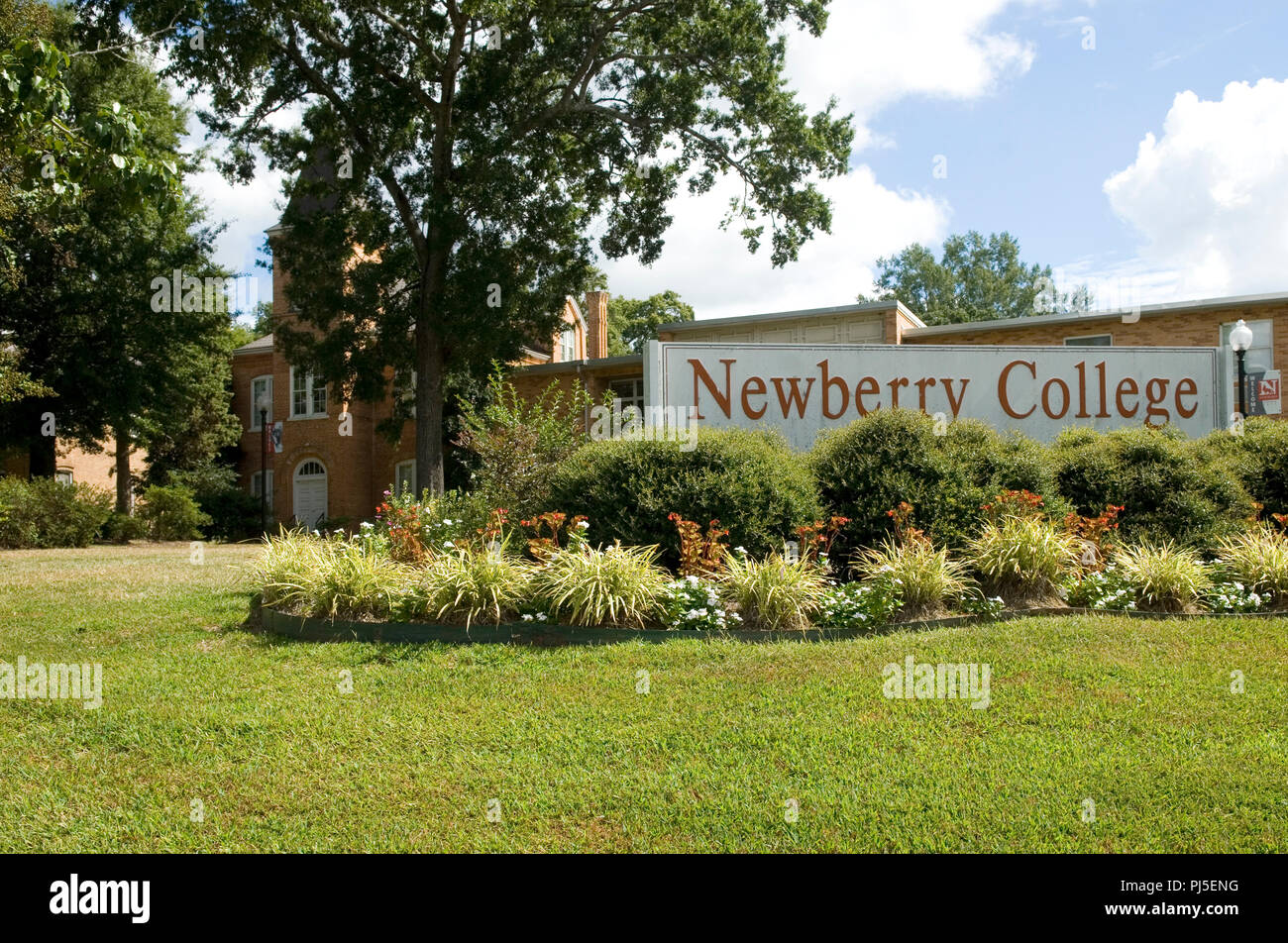 Newberry College sign South Carolina, Stati Uniti d'America. Foto Stock