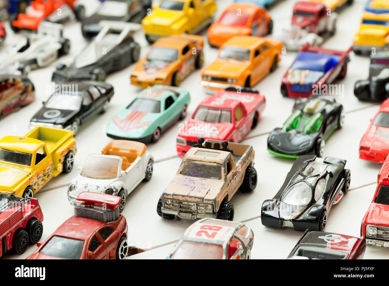 Vintage usato Hot Wheels collezione sulla tabella - USA Foto stock - Alamy