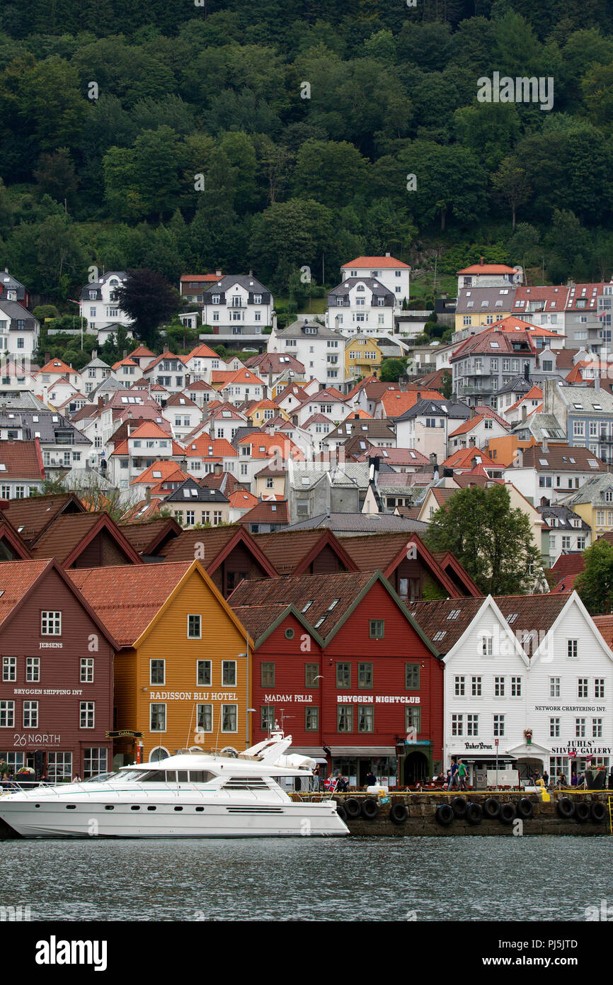 Bryggen Case Bergen in Norvegia Foto Stock