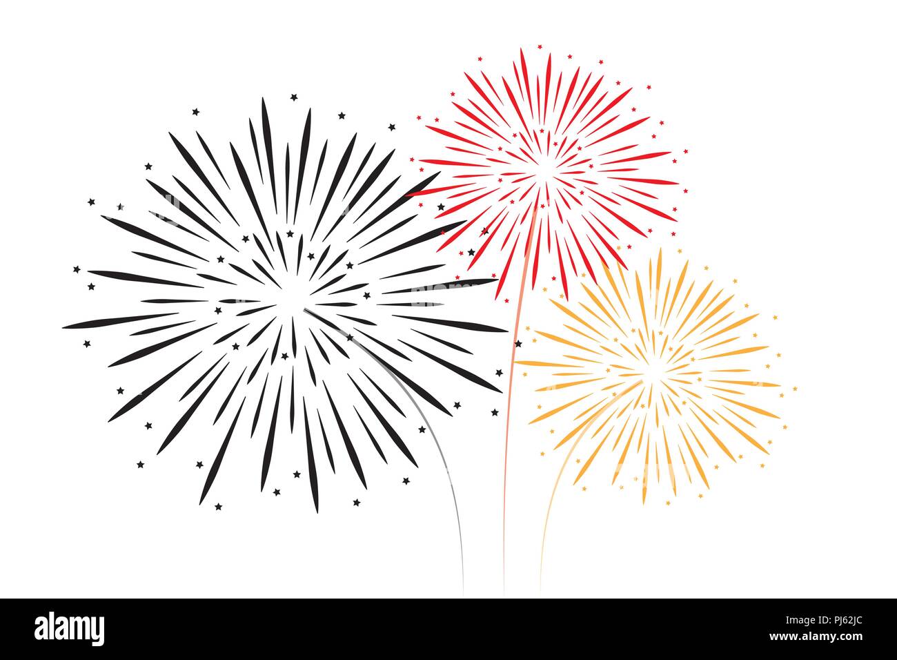 Fuochi d'artificio rosso nero i colori dorati illustrazione vettoriale EPS10 Illustrazione Vettoriale