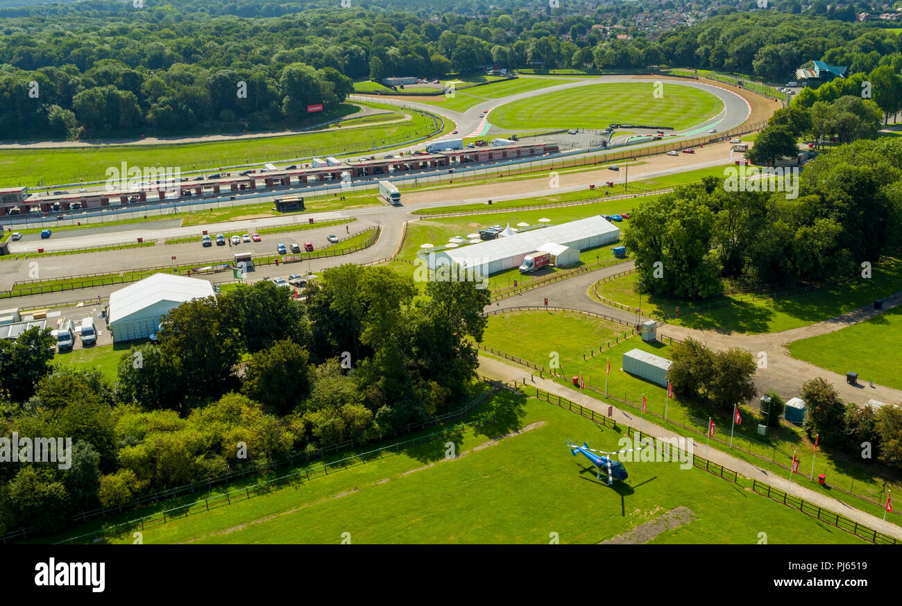 Vista aerea della gara di Brands Hatch circuito, Kent, Regno Unito Foto Stock