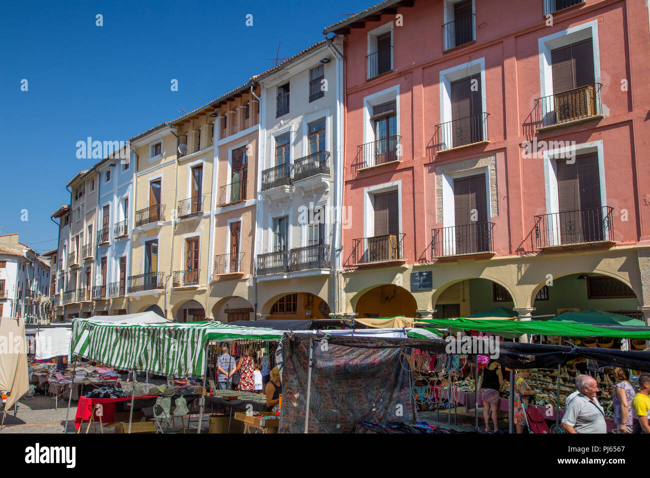 Mercato in Xativa città, Comunità Valenciana, Spagna Foto Stock