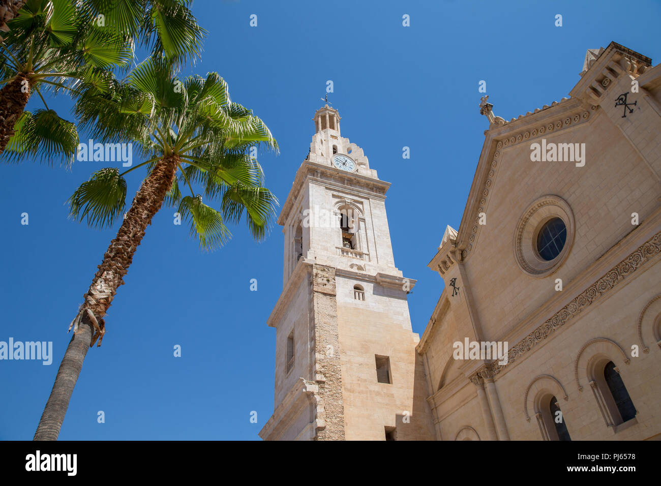 La Seu, la Basilica Collegiata di Santa Maria di Xàtiva a Xativa città, Comunità Valenciana, Spagna Foto Stock