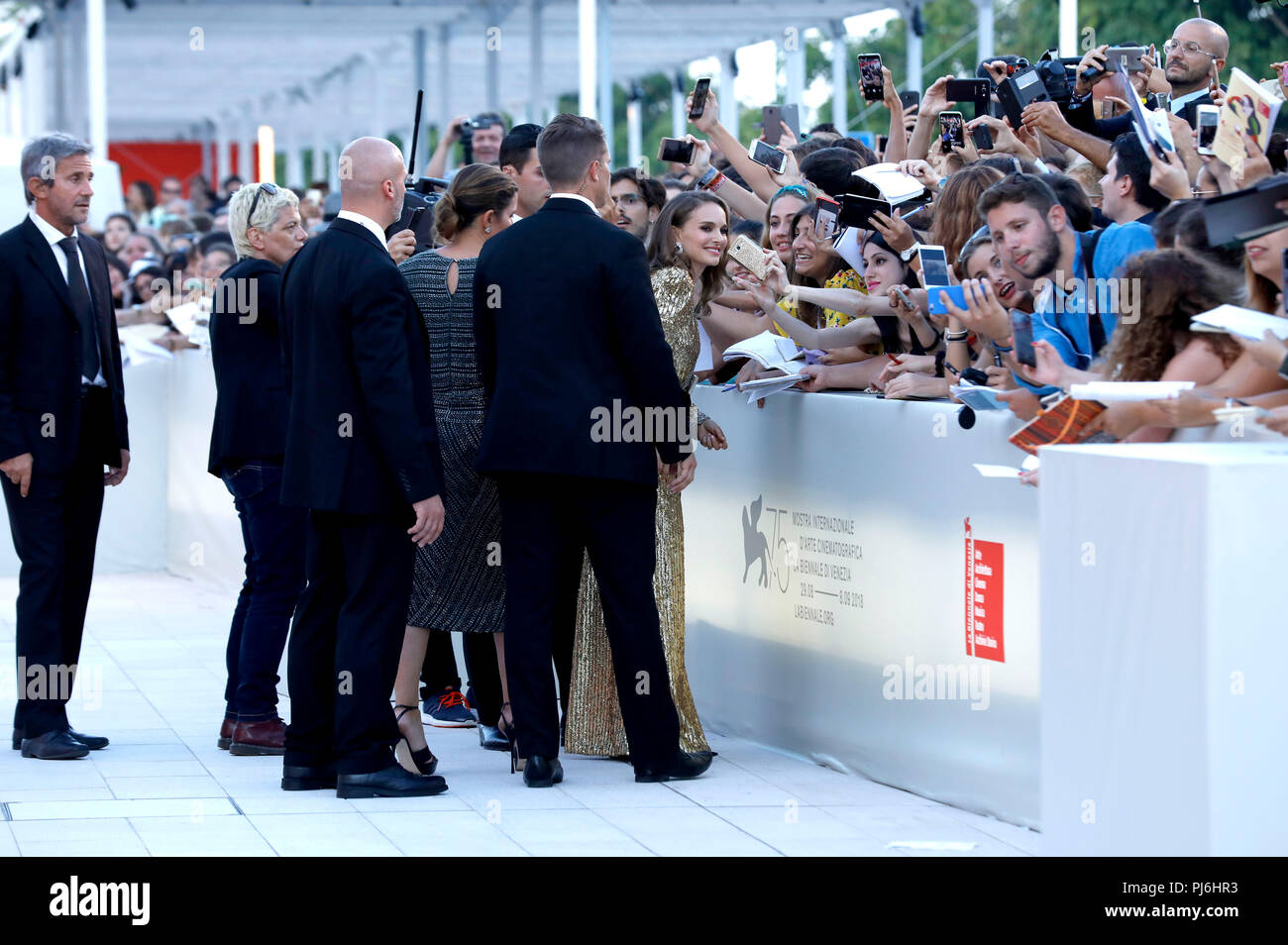 Natalie Portman frequentando il 'Vox Lux' premiere al settantacinquesimo Venice International Film Festival presso il Palazzo del Cinema su Settembre 04, 20189 Venezia, Italia. Foto Stock
