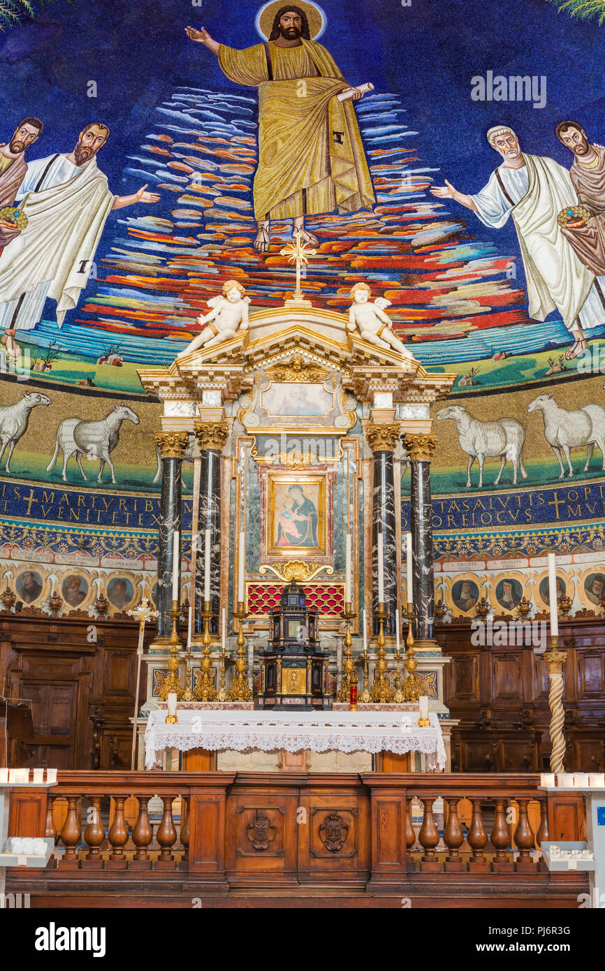 Mosaici (VI secolo), la Chiesa dei Santi Cosma e Damiano interno, Basilica  dei Santi Cosma e Damiano, Roma, lazio, Italy Foto stock - Alamy