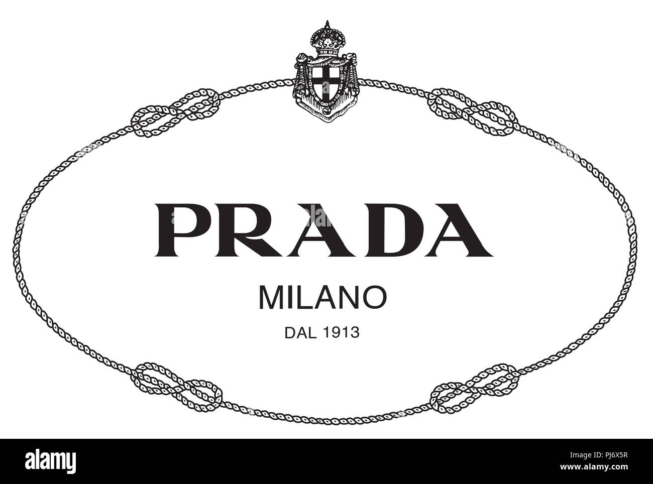 PRADA milano moda del logo del marchio di lusso italia vestiti  illustrazione Foto stock - Alamy