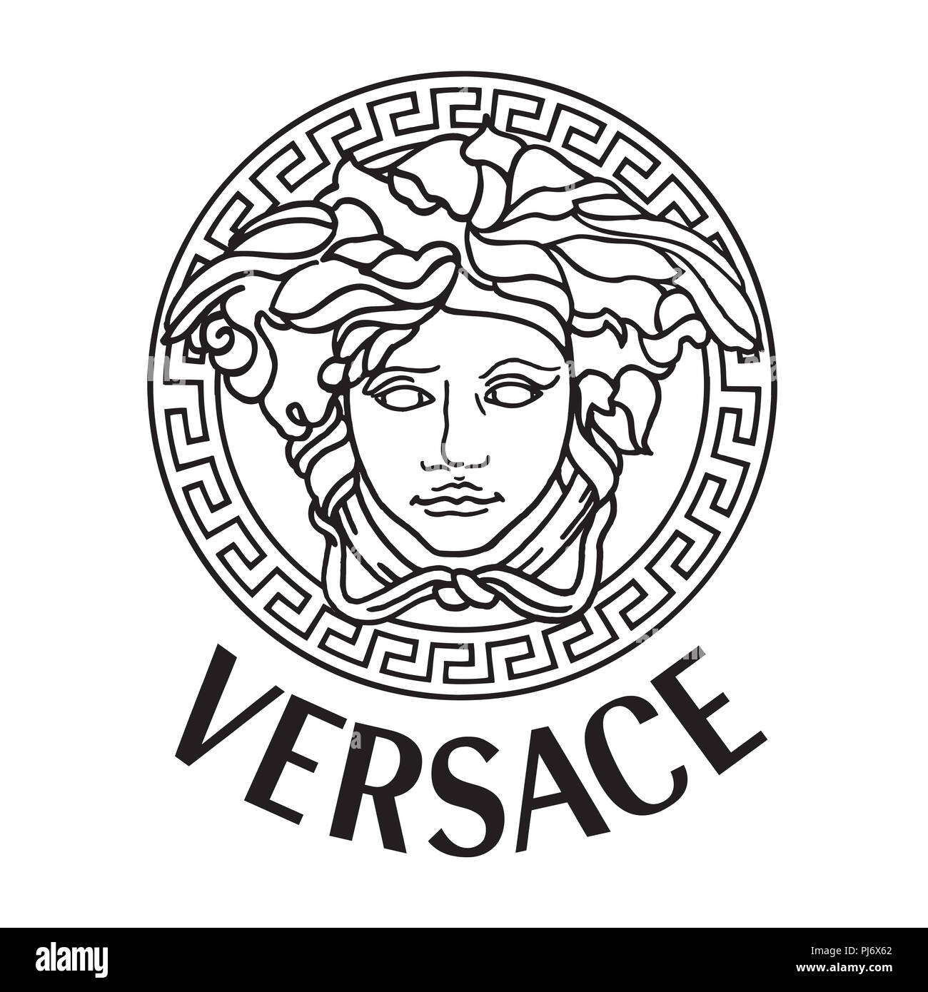 Versace logo Medusa fashion luxury marche di abbigliamento illustrazione  Foto stock - Alamy