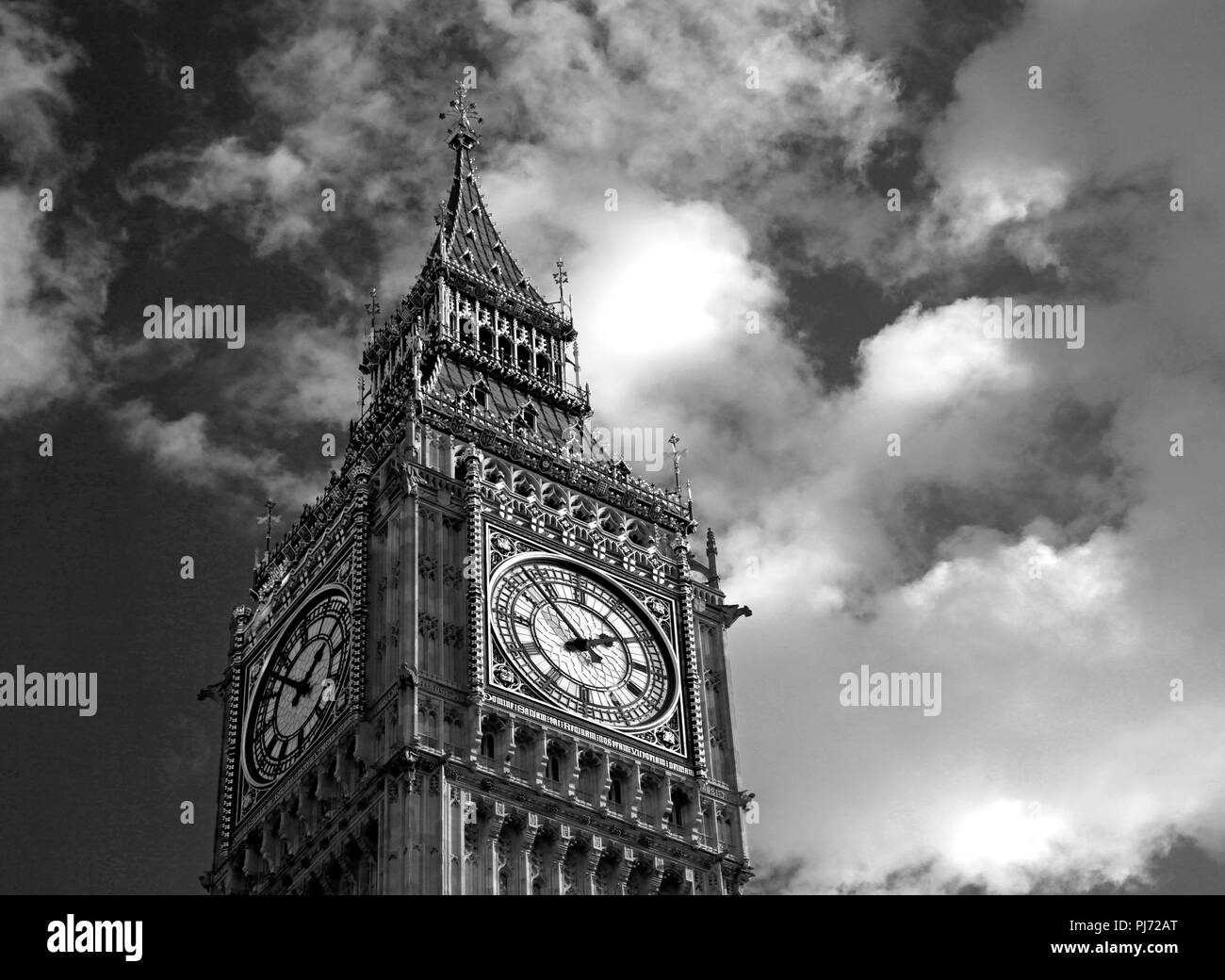 St Stephens torre, le Case del Parlamento, Londra (Big Ben) Foto Stock