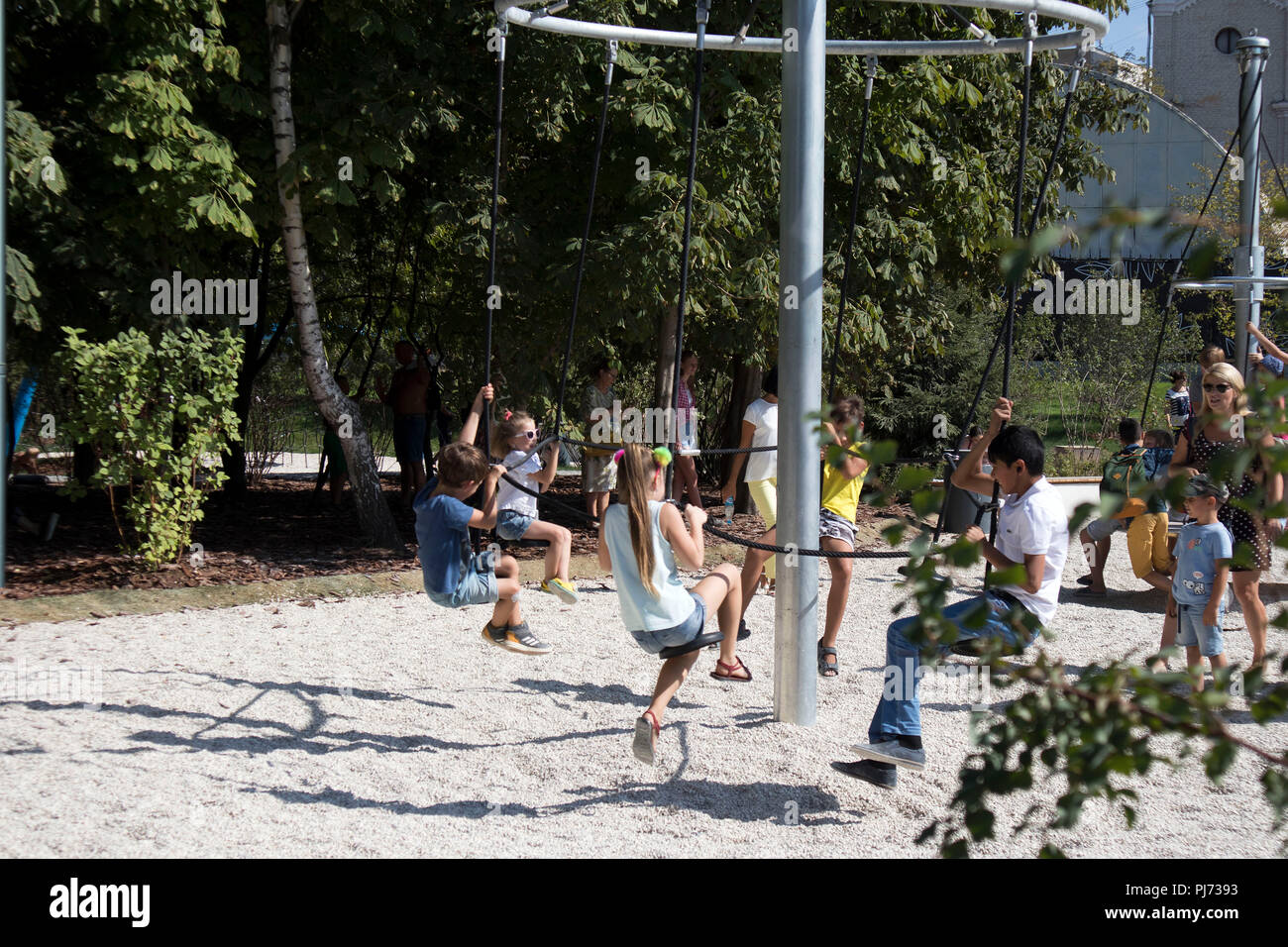 Mosca, Russia - 25 agosto 2018: Gorky Parco Centrale di Cultura e tempo libero Foto Stock