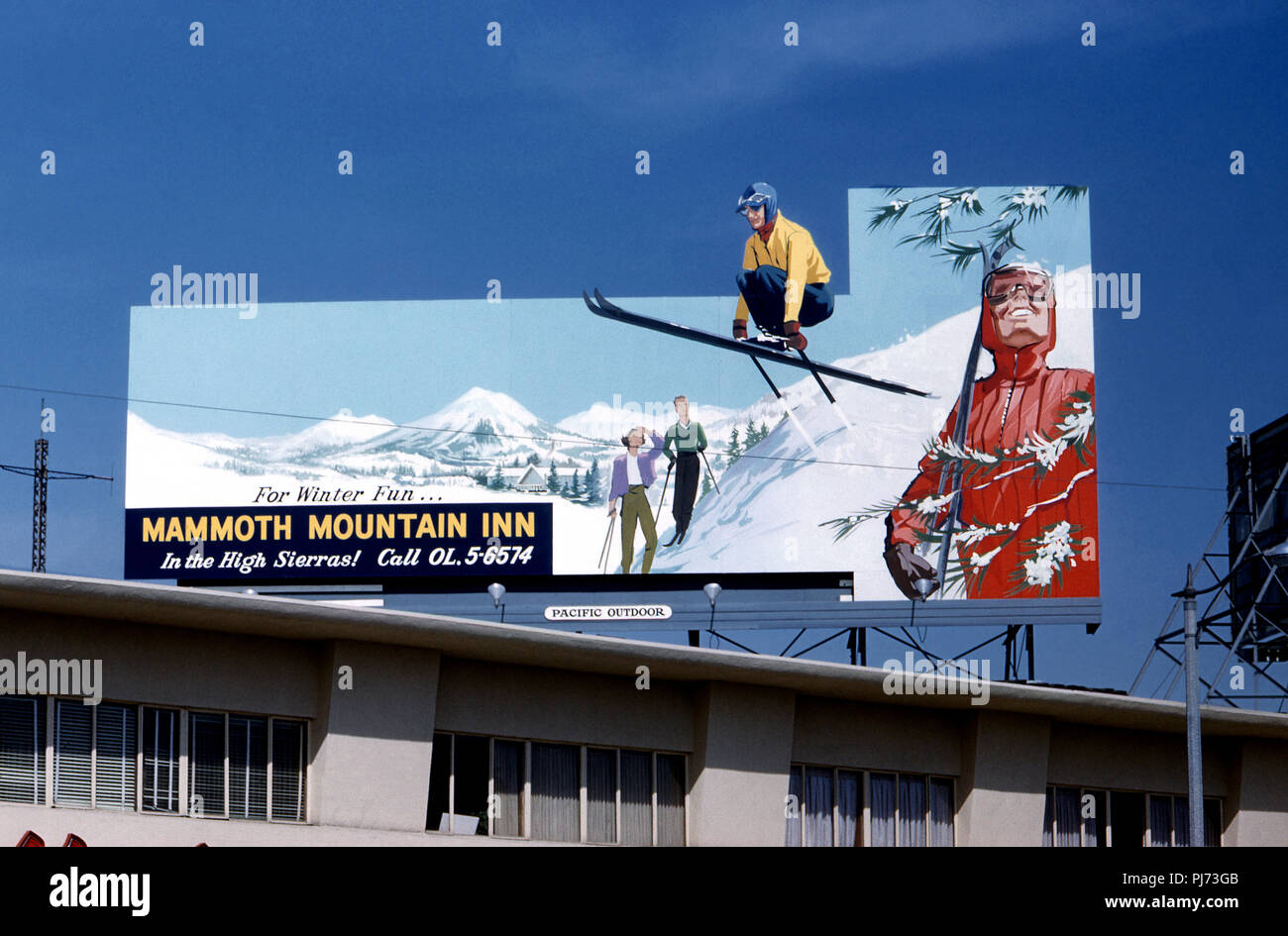 Mammoth Mountain Inn billboard in Los Angeles, CA Foto Stock