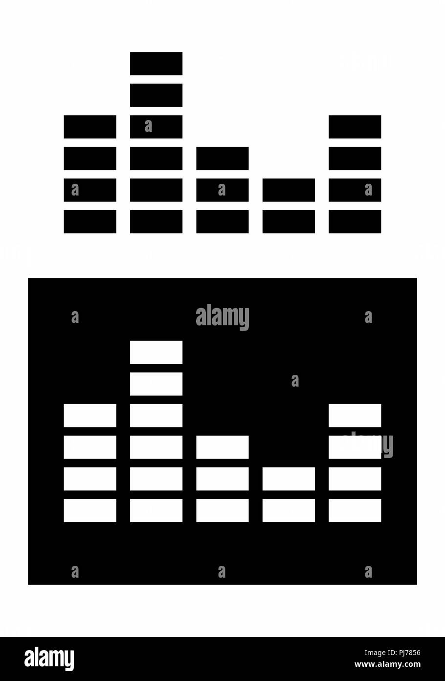 Bianco e nero illustrazioni di equalizzatore le icone del display Illustrazione Vettoriale