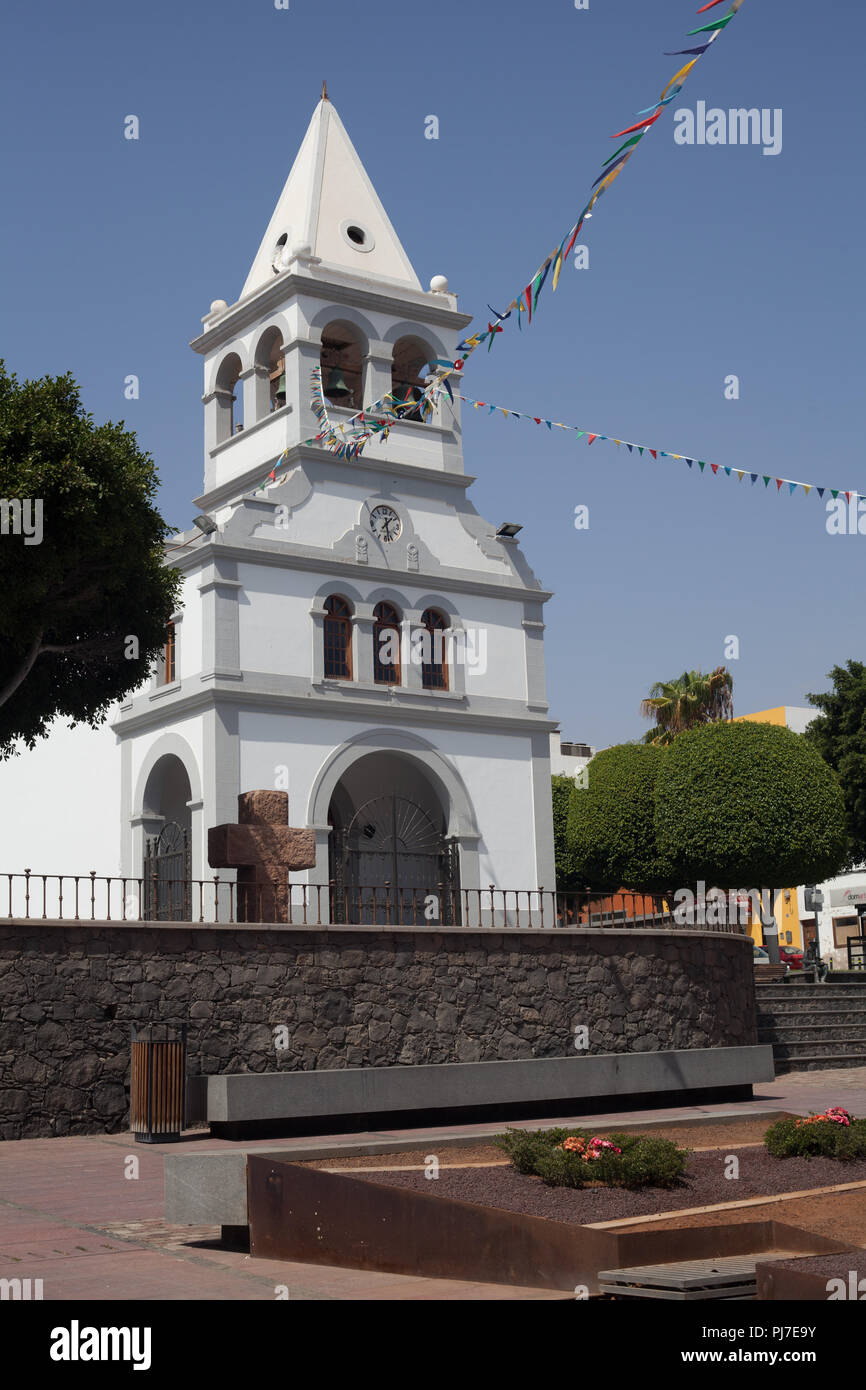 Nostra Signora del Rosario la chiesa nella piazza principale di Puerto del Rosario,Fuerteventura, Isole Canarie, Spagna Foto Stock