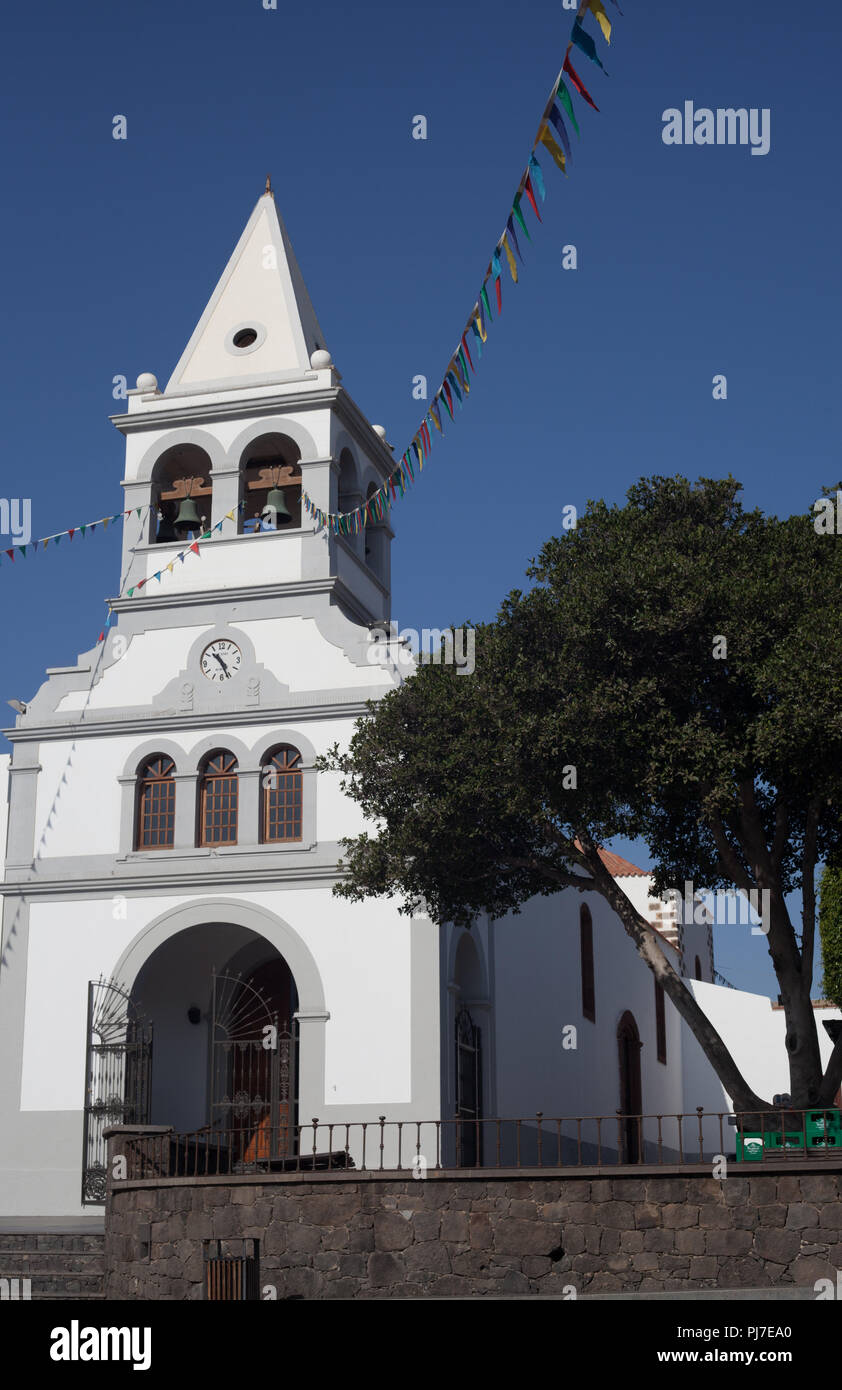 Nostra Signora del Rosario la chiesa nella piazza principale di Puerto del Rosario,Fuerteventura, Isole Canarie, Spagna Foto Stock