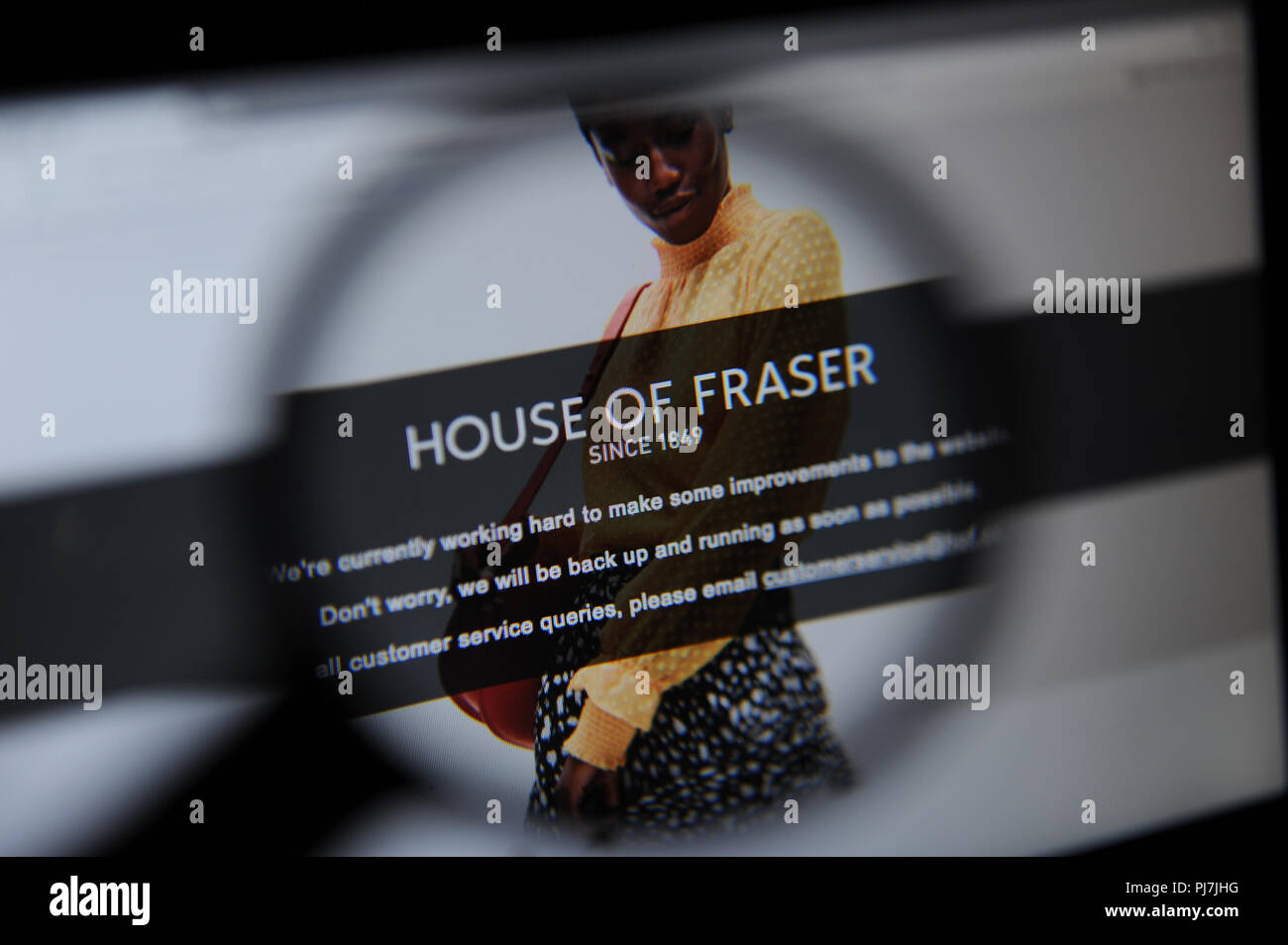 La House of Fraser sito è visto in modalità non in linea dopo essere stati presi in consegna da Sports Direct Foto Stock