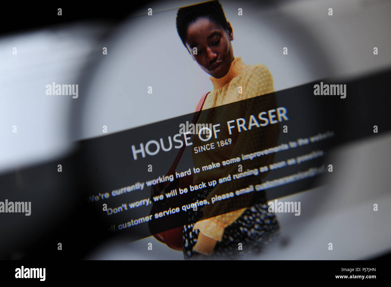 La House of Fraser sito è visto in modalità non in linea dopo essere stati presi in consegna da Sports Direct Foto Stock