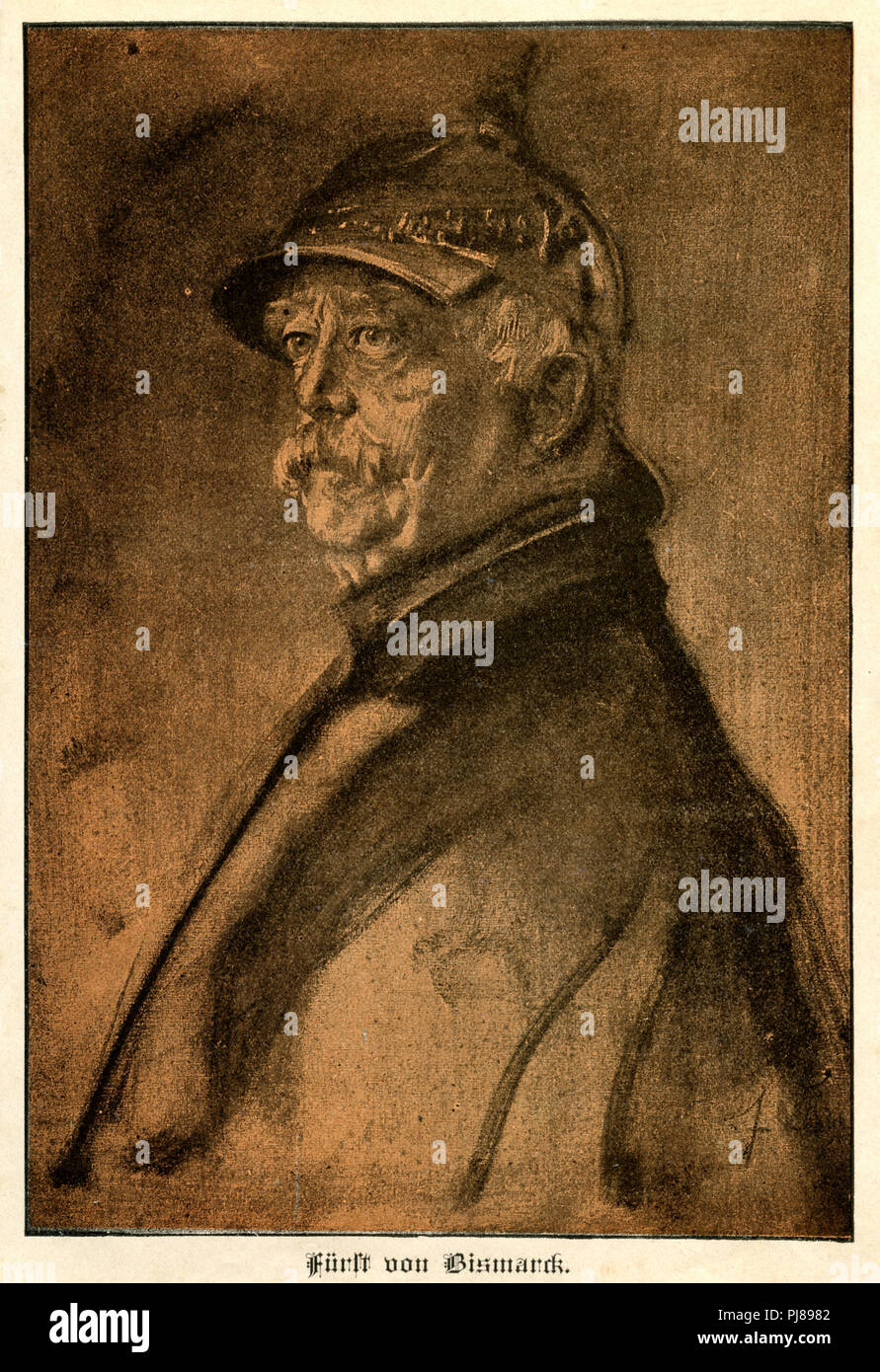 Otto von Bismarck con casco spiked, 1896 Foto Stock