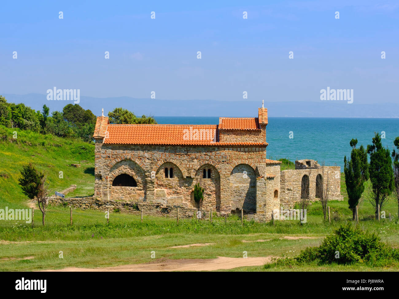 San Antonio è la Chiesa, Shën Antoni, Capo Rodon, Kepi ho Rodonit, Ishëm comune, Durres County, Durazzo County, Albania Foto Stock