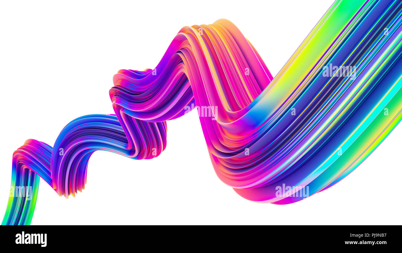 Neon liquido olografico forma d'onda per trendy design Natale sfondi e poster. Foto Stock