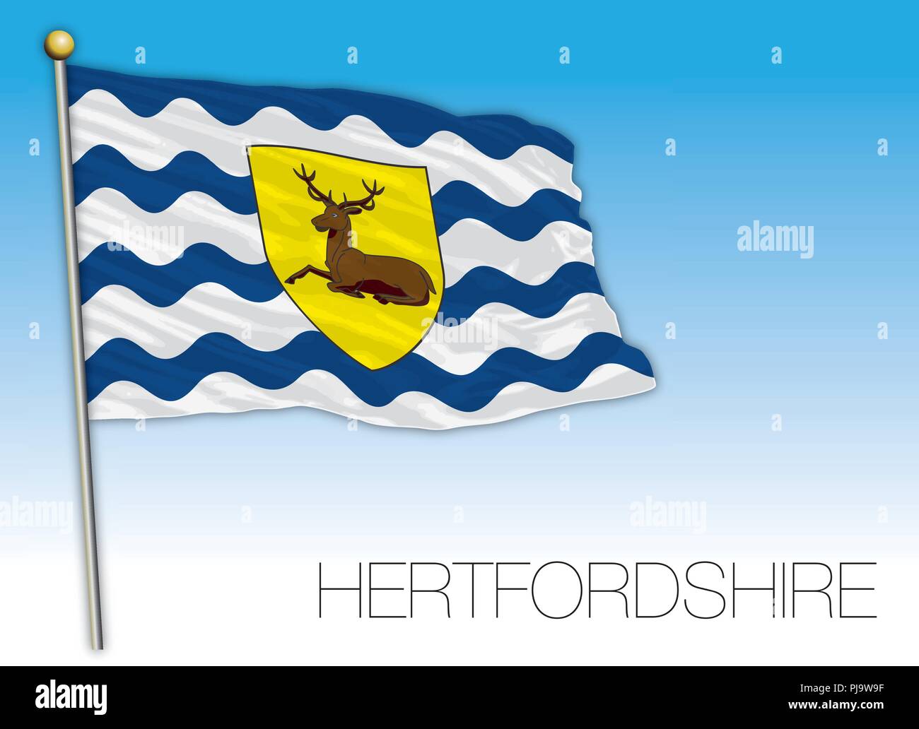 Bandiera di Hertfordshire, Regno Unito, illustrazione vettoriale Illustrazione Vettoriale