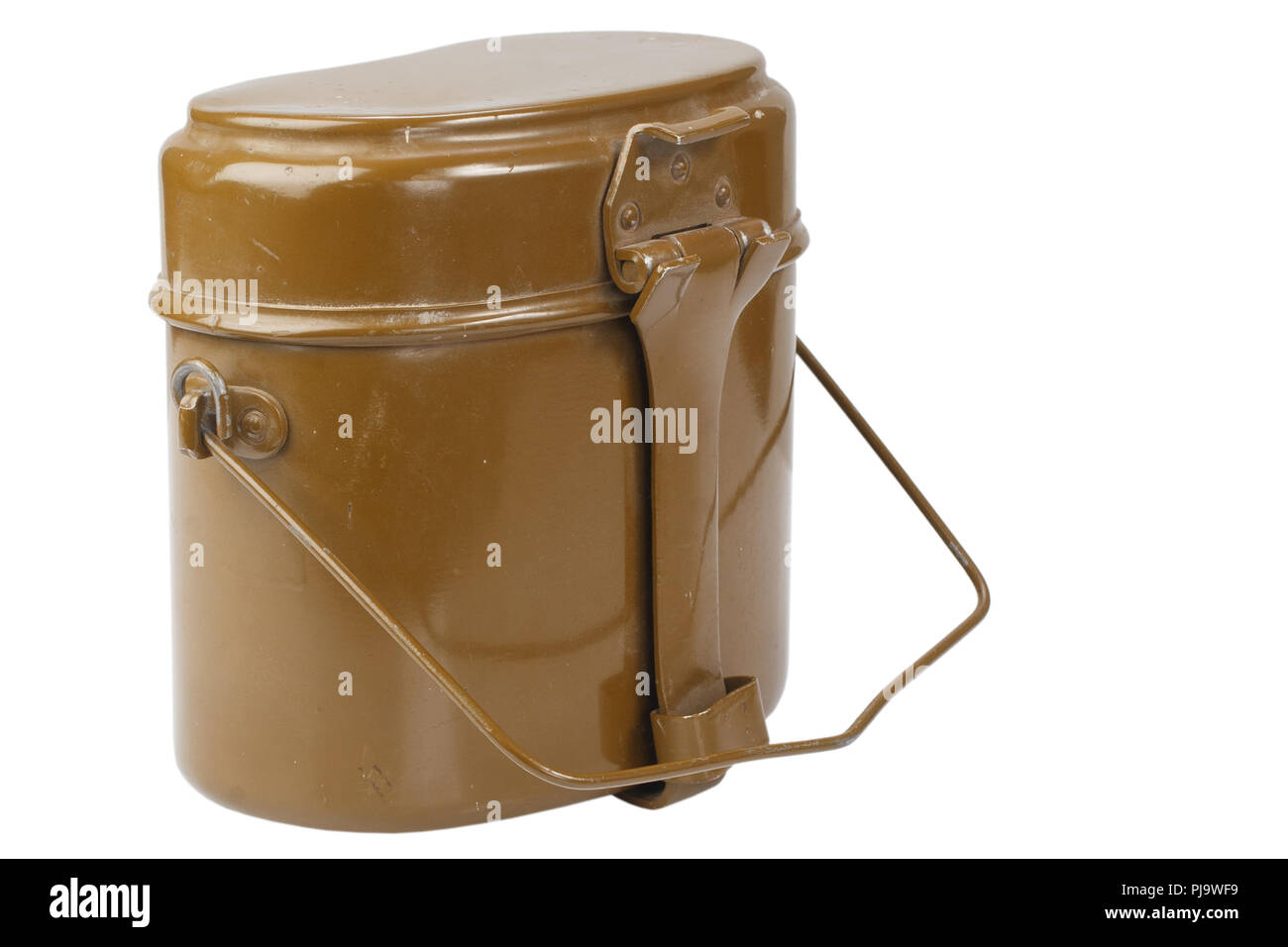 Esercito sovietico mess kit isolato su sfondo bianco Foto Stock