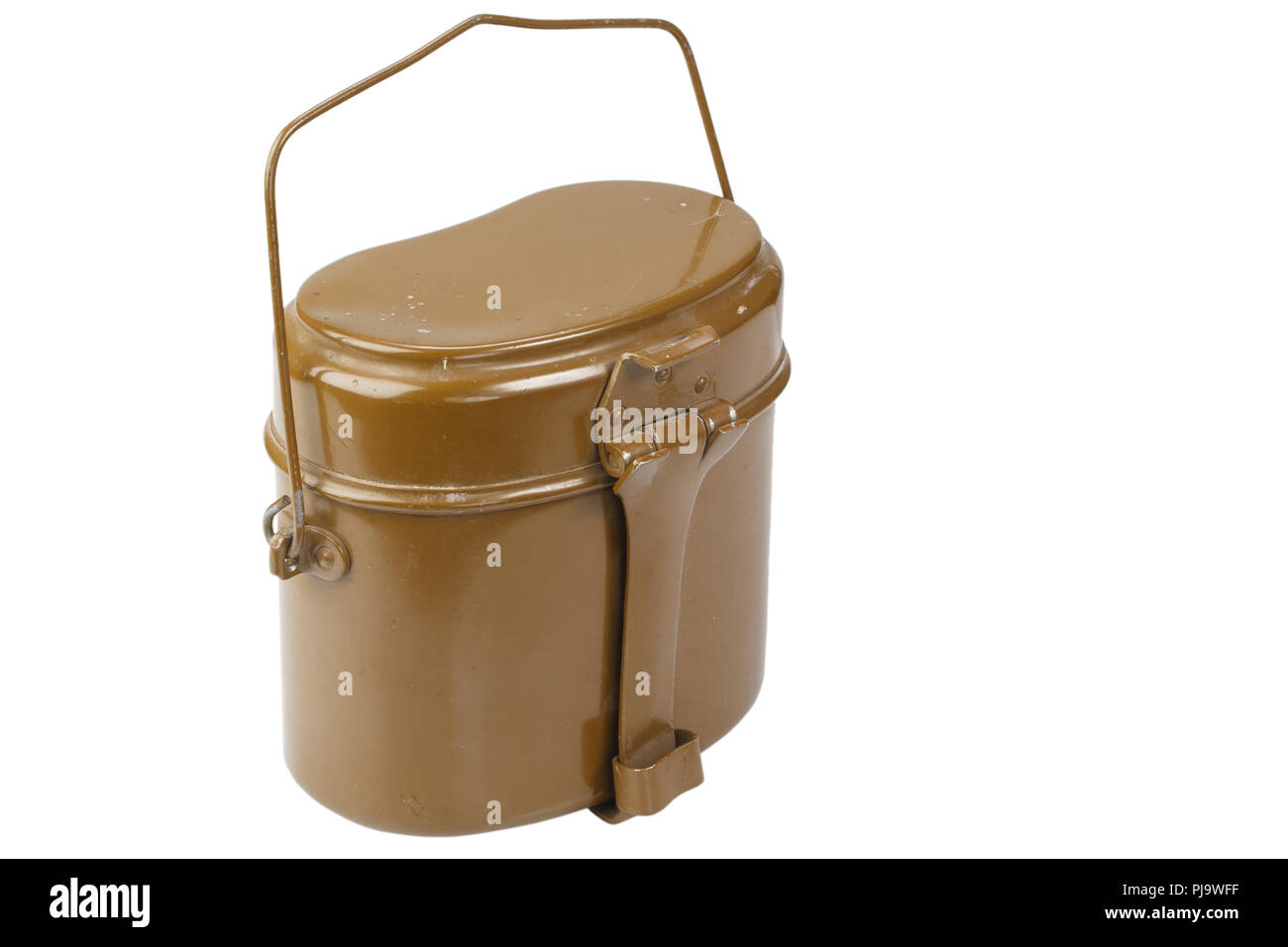 Esercito sovietico mess kit isolato su sfondo bianco Foto Stock