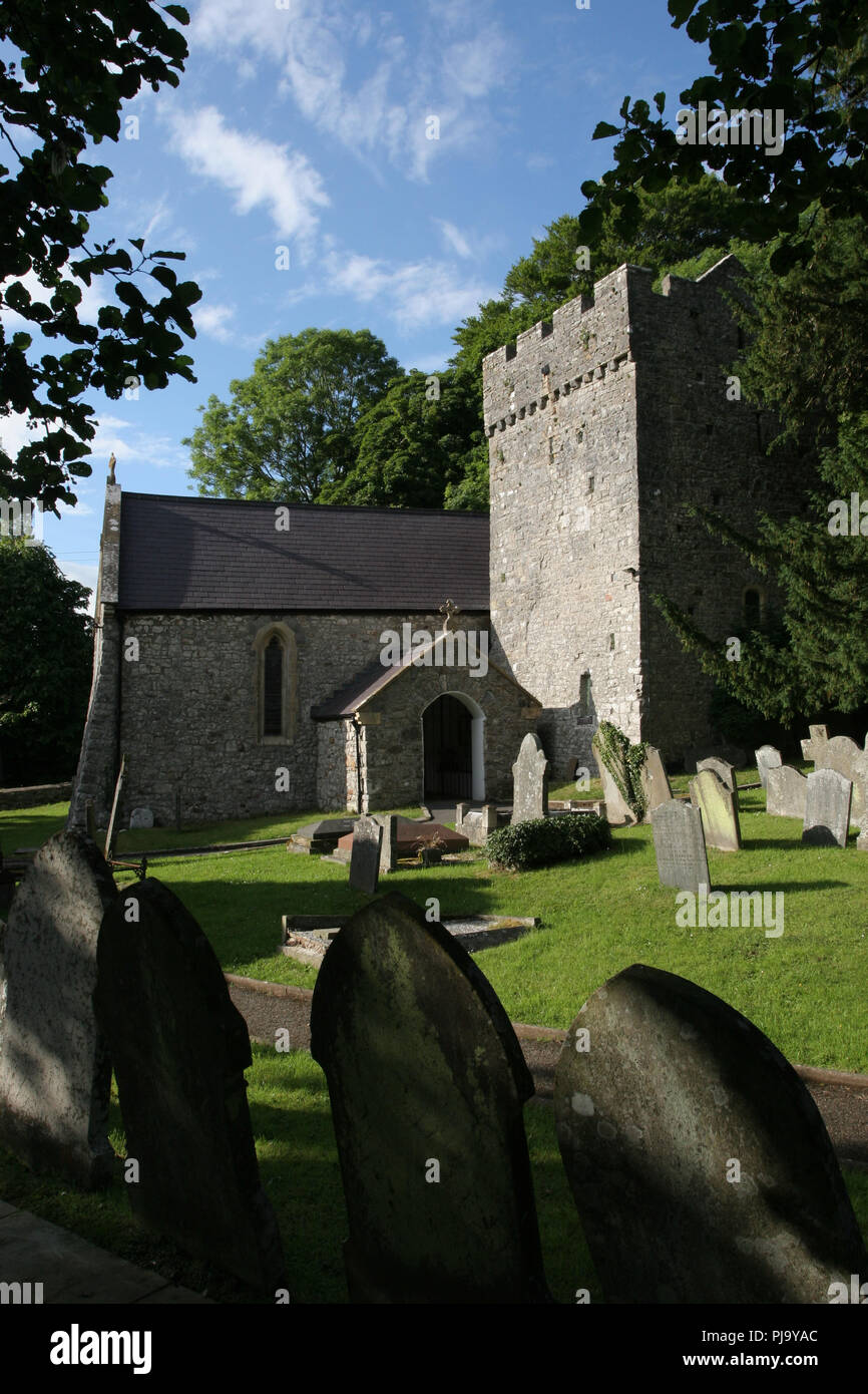St Illtyd la Chiesa, Ilston, sulla Penisola di Gower, Swansea, Galles del Sud. Foto Stock