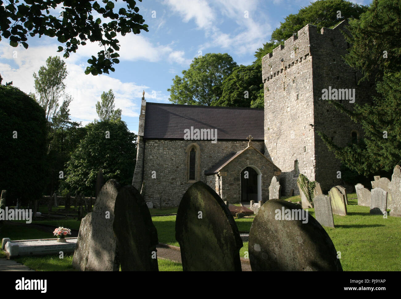 St Illtyd la Chiesa, Ilston, sulla Penisola di Gower, Swansea, Galles del Sud. Foto Stock