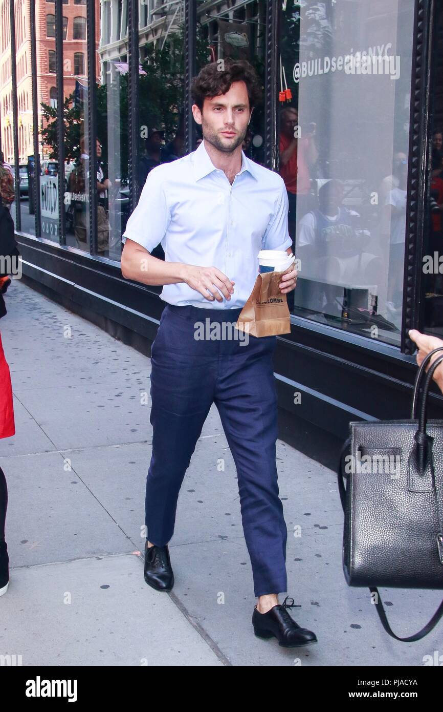 New York, NY, STATI UNITI D'AMERICA. 5 Sep, 2018. Penn Badgley a costruire serie Su settembre 5, 2018 a New York City. Credito: Diego Corredor/media/punzone Alamy Live News Foto Stock