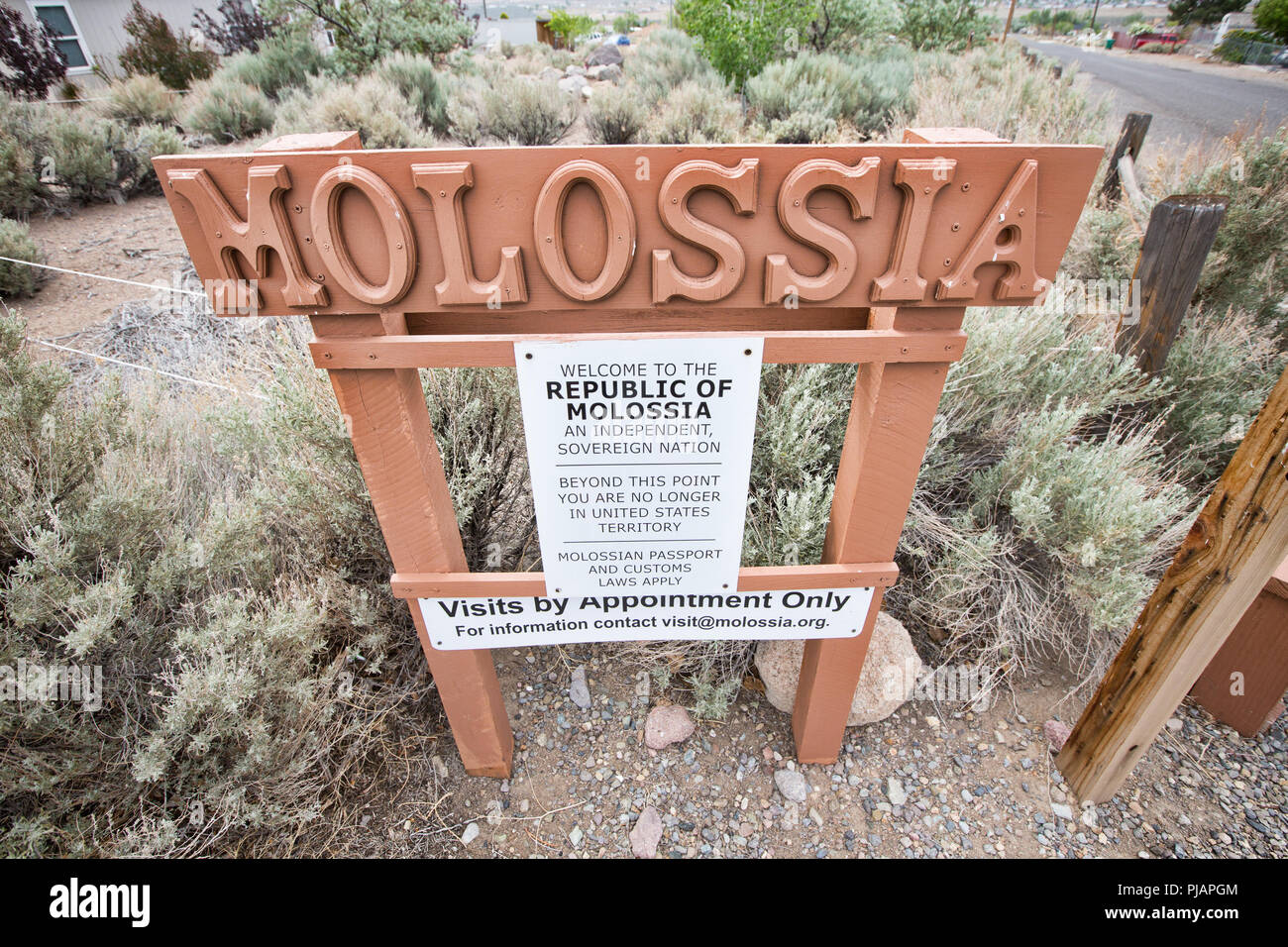 La Micro Nation of Molossia in Nevada, USA. Foto Stock