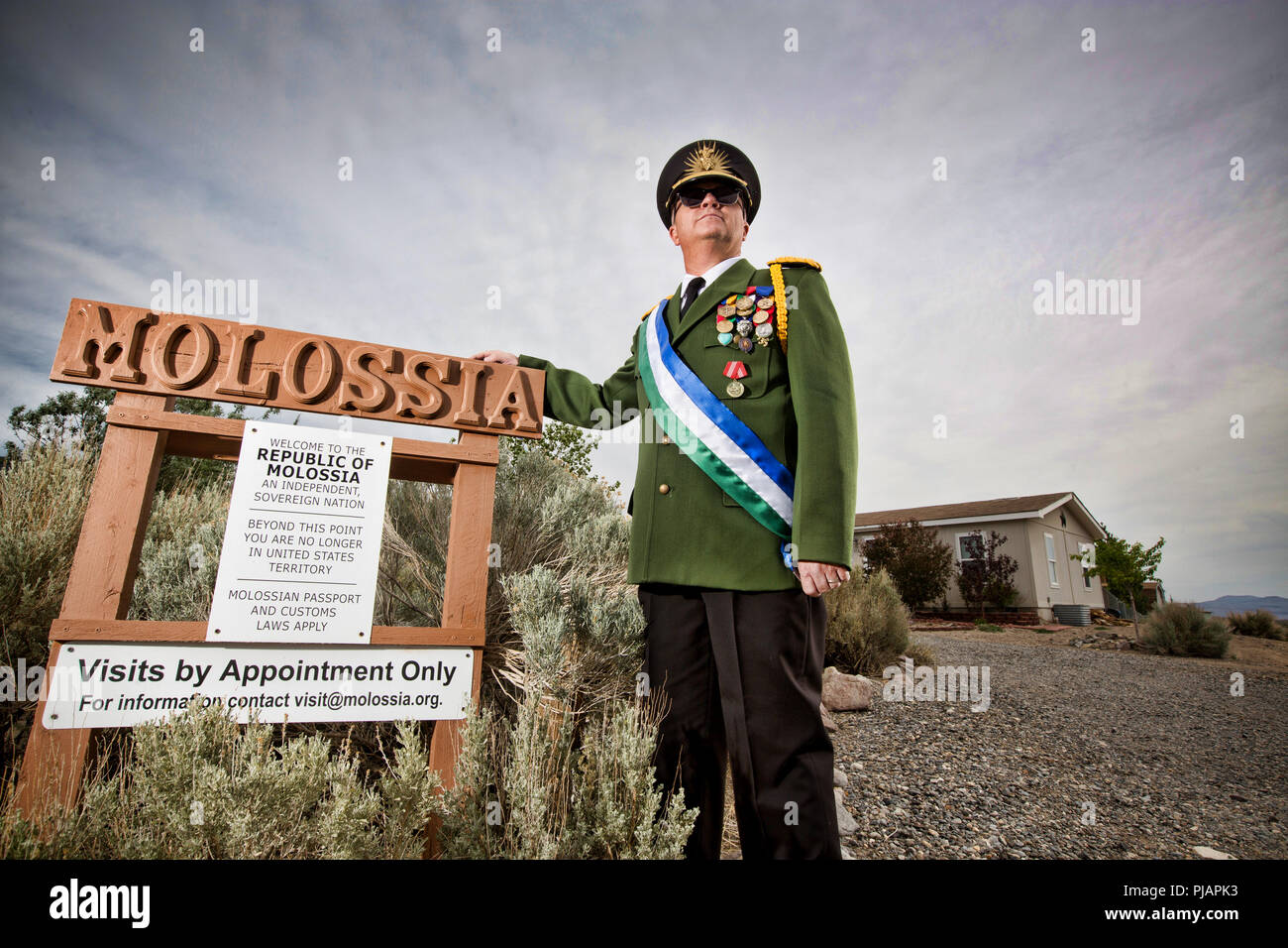 La Micro Nation of Molossia in Nevada, USA. Foto Stock