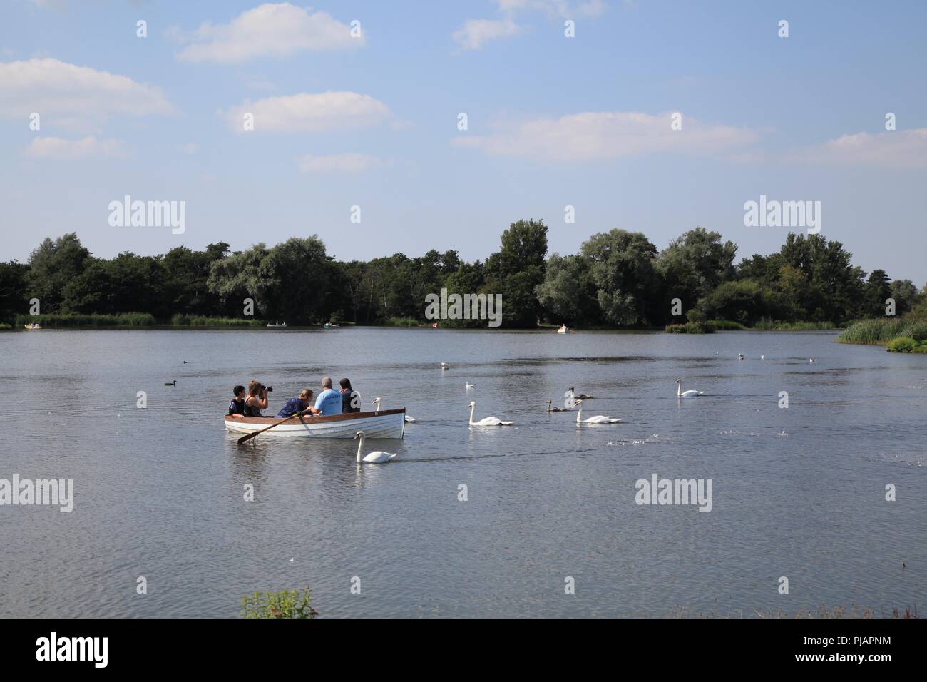 Il Meare a Thorpeness Suffolk REGNO UNITO ESTATE 2018 Foto Stock