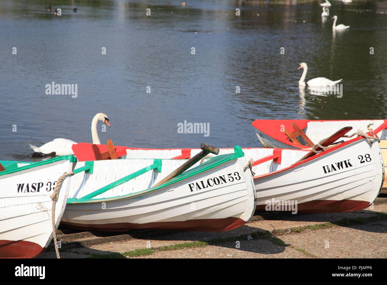 Il Meare a Thorpeness Suffolk REGNO UNITO ESTATE 2018 Foto Stock