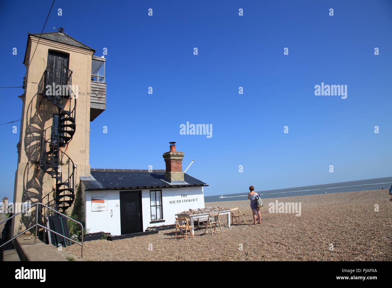 Aldeburgh la città e la spiaggia Suffolk REGNO UNITO 2018 Foto Stock