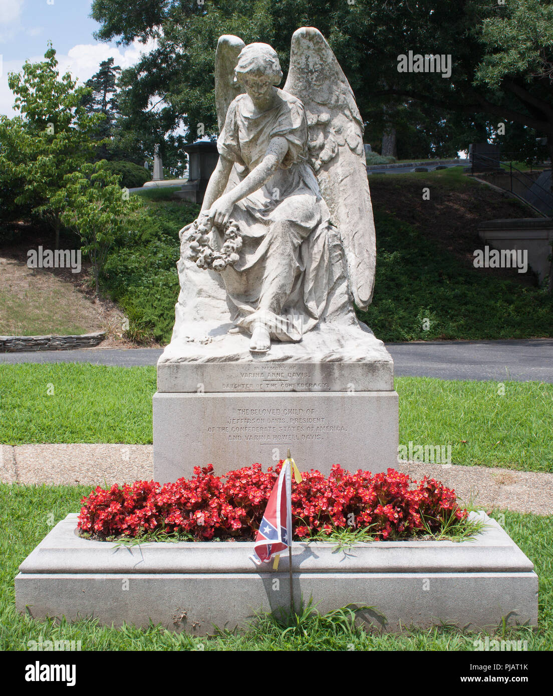 Presidente Jefferson Davis tomba nel cimitero di Hollywood Richmond Virginia. Foto Stock