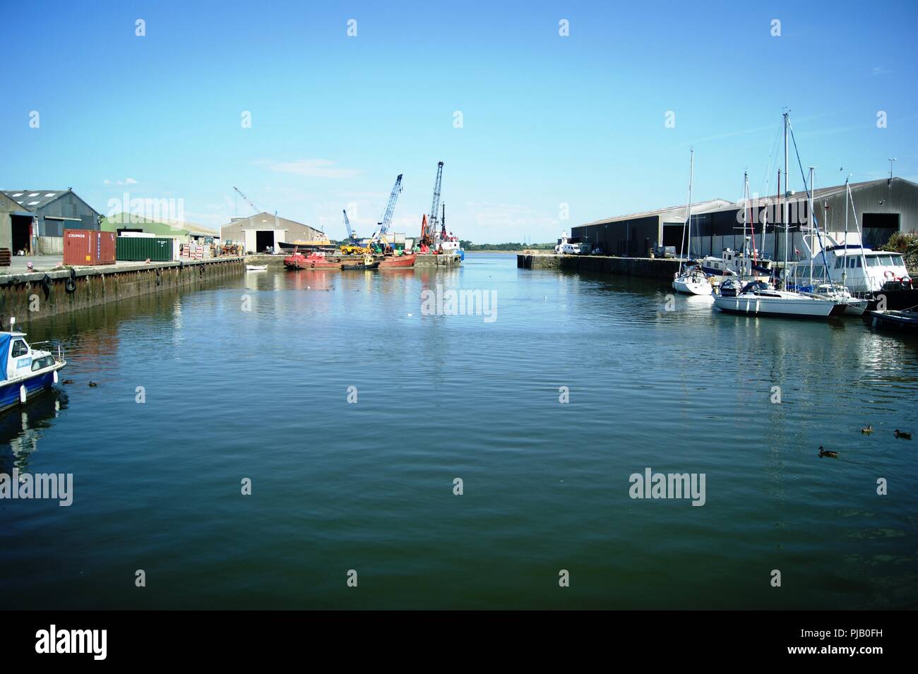 Il Dock a Glasson Dock, Lancashire, Inghilterra Foto Stock