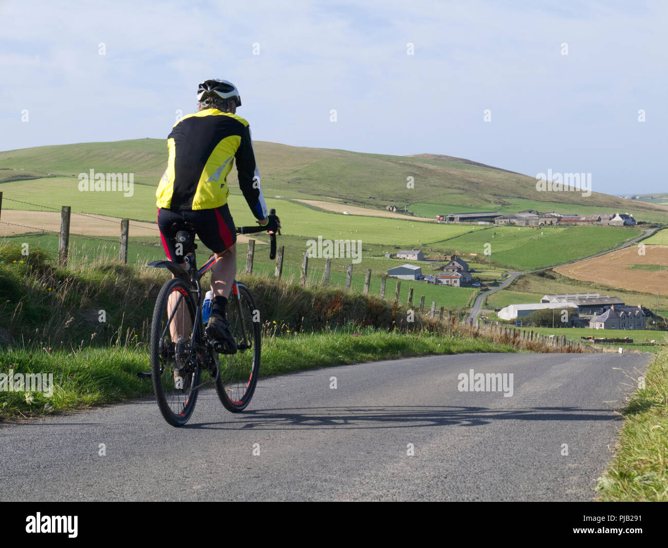 Escursioni in bicicletta sul Orkney continentale Foto Stock