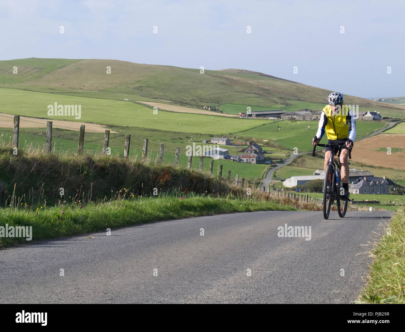 Escursioni in bicicletta sul Orkney continentale Foto Stock