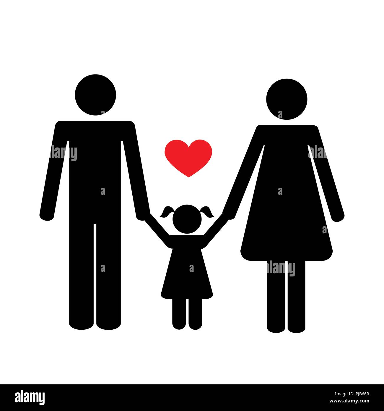 Icona della famiglia sullo sfondo bianco illustrazione vettoriale Illustrazione Vettoriale