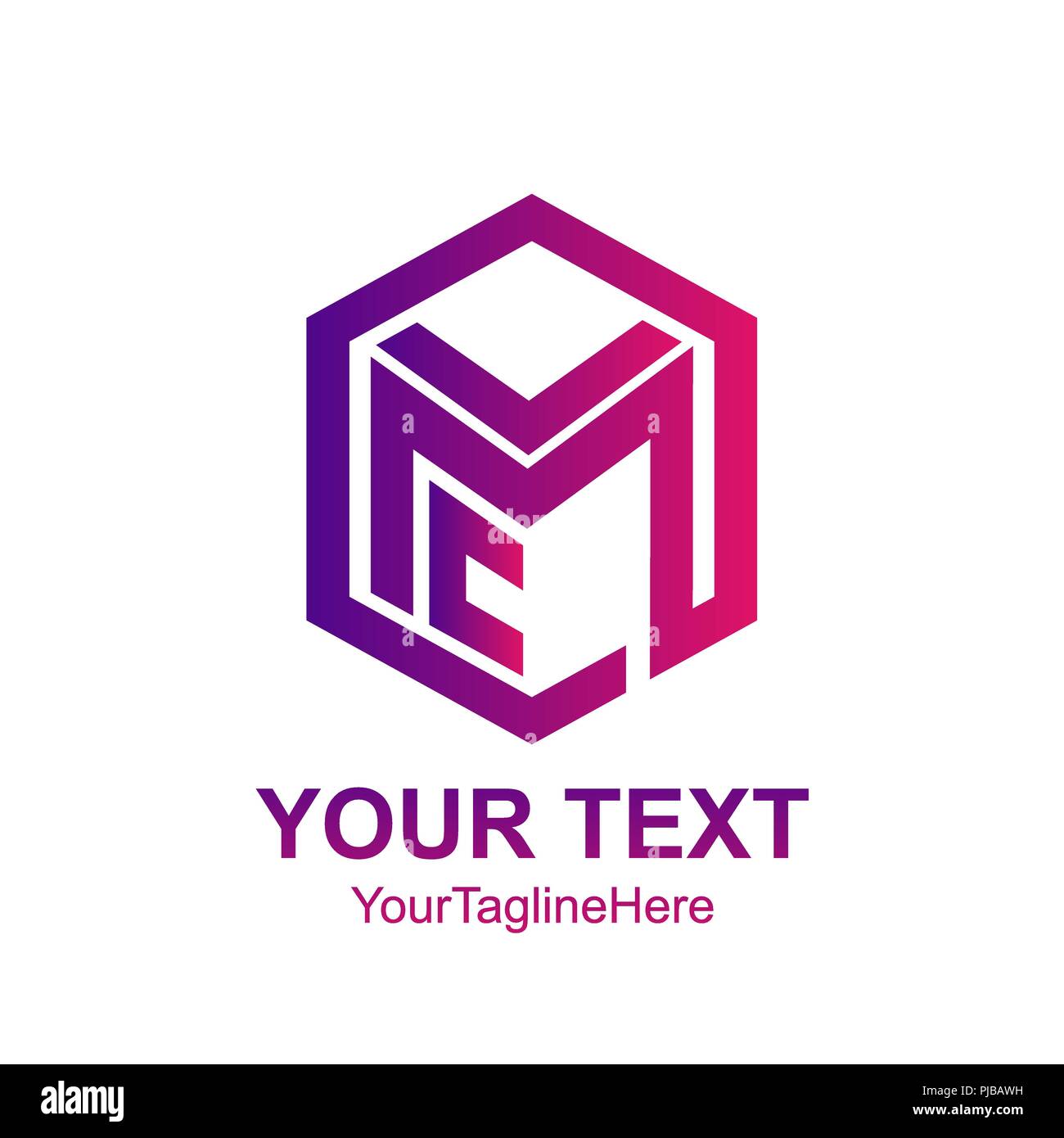 Lettera iniziale LMC modello logo collorfull cubo design di linea per il business e l'identità aziendale Illustrazione Vettoriale