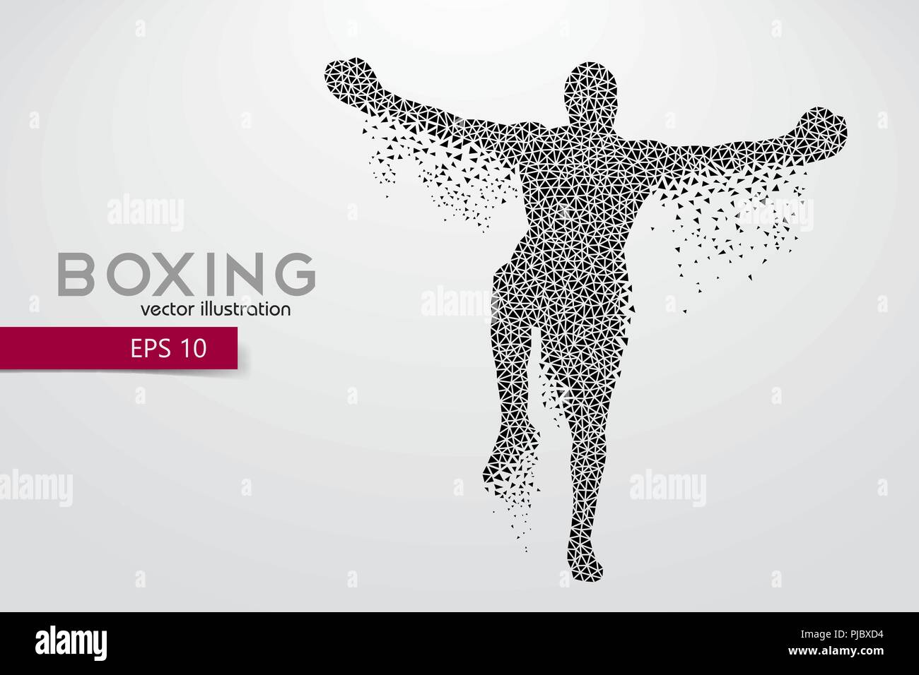 Boxer da triangoli. Sfondo e Testo su uno strato separato, il colore può essere cambiato in un solo clic. Illustrazione Vettoriale