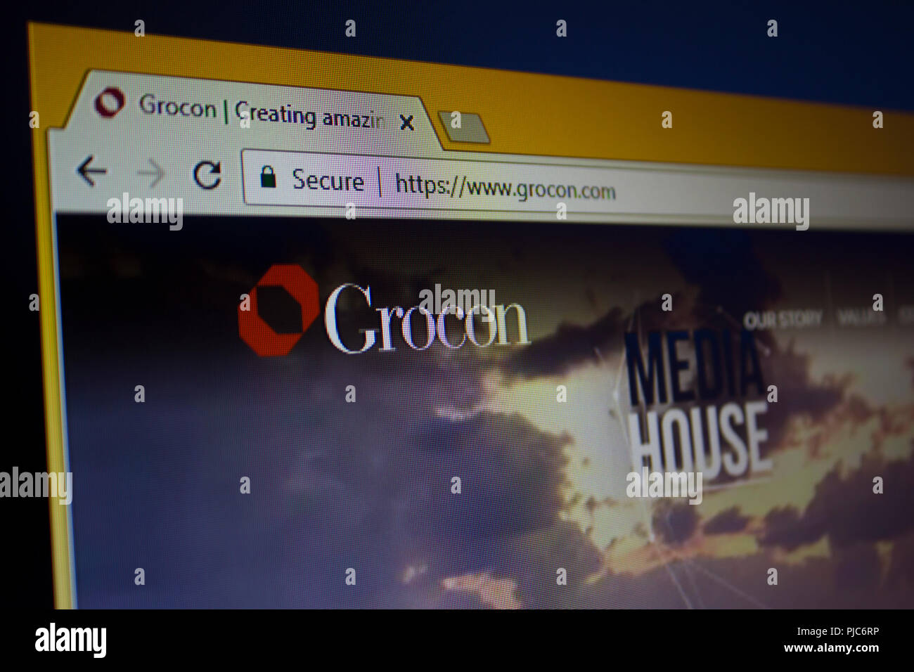 Grocon Website Homepage Foto Stock