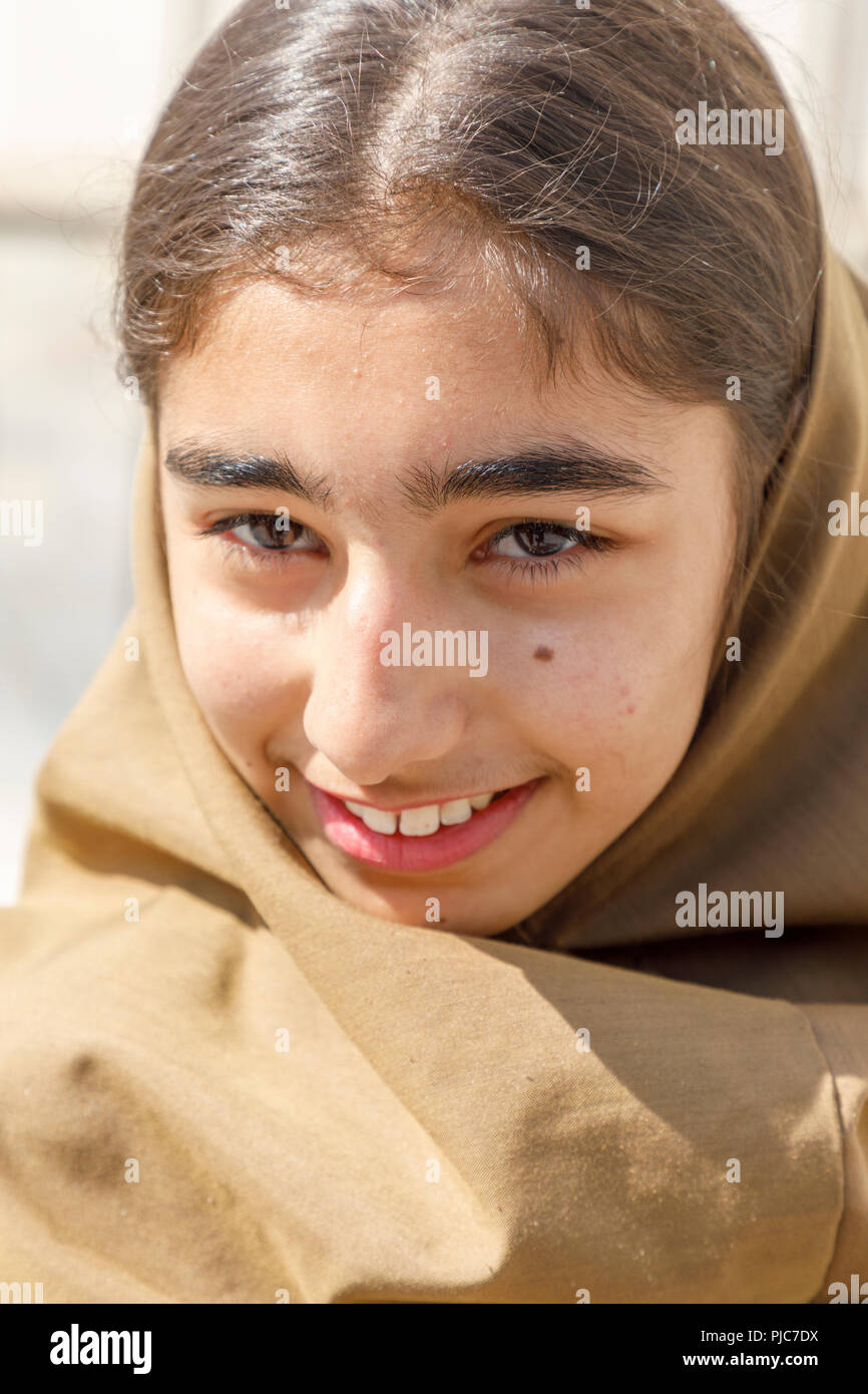 Repubblica islamica di Iran. Tehran. Scuola iraniana ragazze. Foto Stock