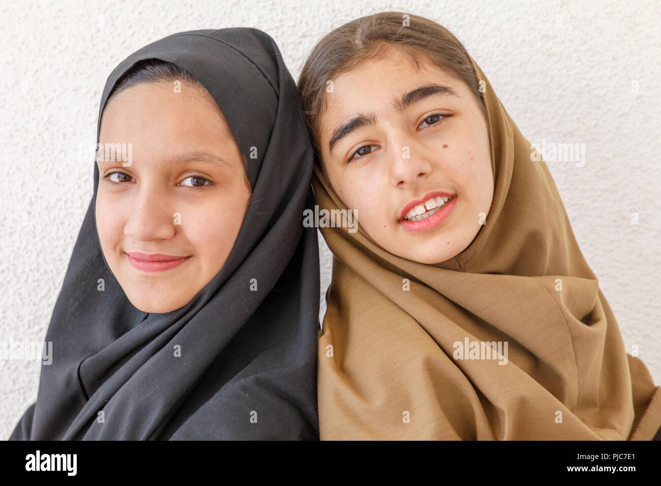 Repubblica islamica di Iran. Tehran. Scuola iraniana ragazze. Foto Stock