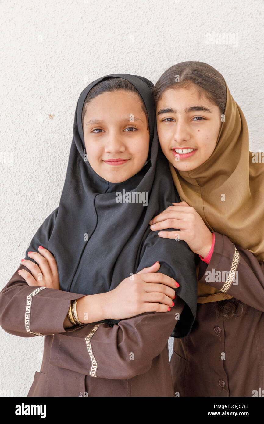 Repubblica islamica di Iran. Tehran. Scuola iraniana ragazze. Foto Stock