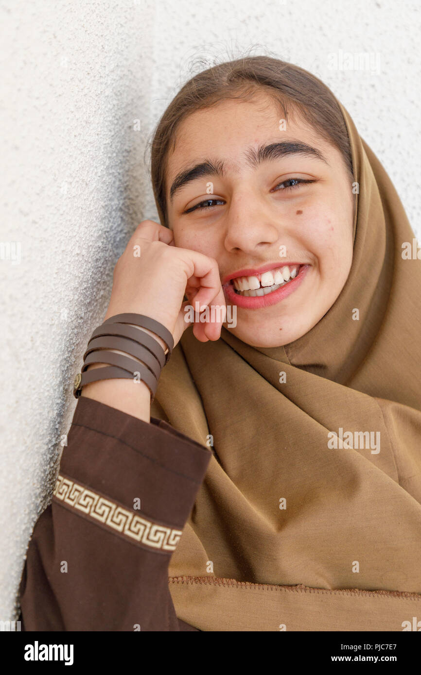 Repubblica islamica di Iran. Tehran. Scuola iraniana ragazze. Foto Stock