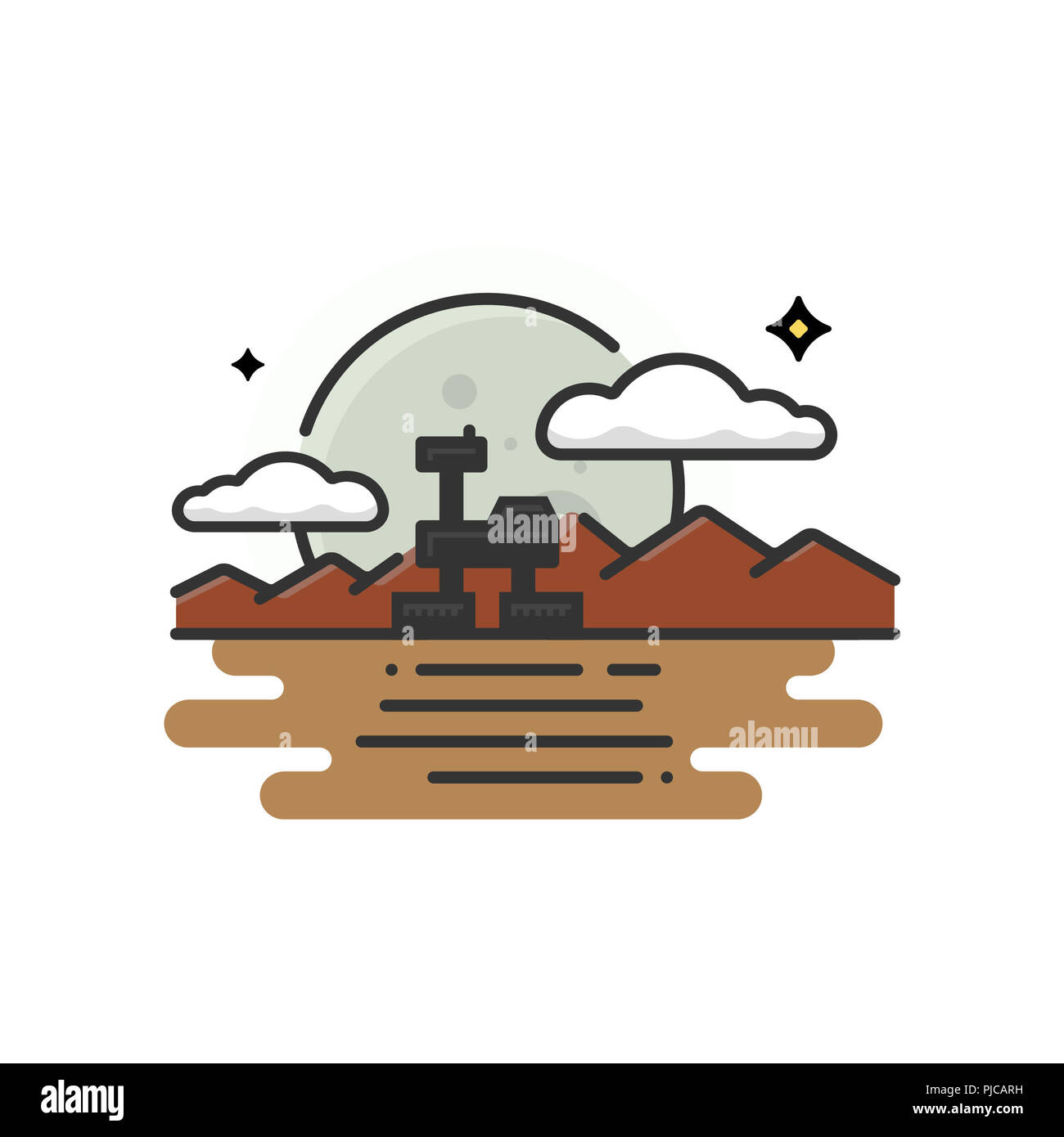Mars rover su Marte e nuvole Foto Stock