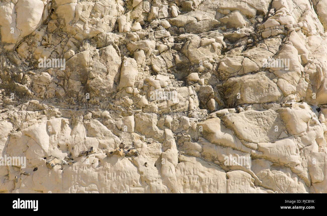 Roccia grezza texture di superficie con rocce di colore marrone Foto Stock