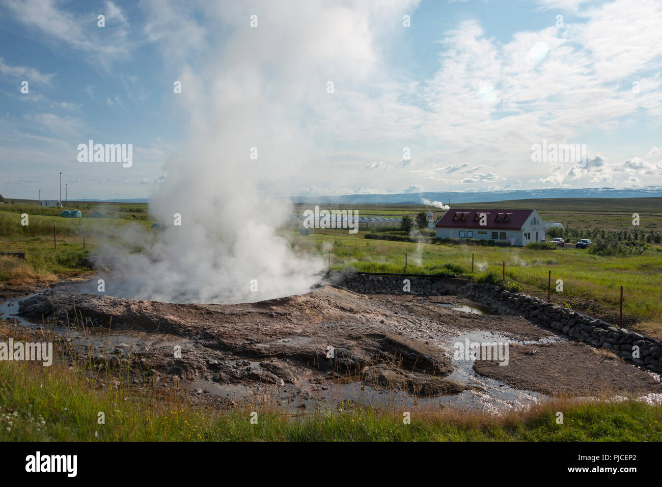 Ystihver, primavera calda, Hveravellir, area geotermica, Street 87, con puramente, Islanda, Heisse Quelle, Geothermalgebiet, Strasse 87, bei Rein, Isola Foto Stock