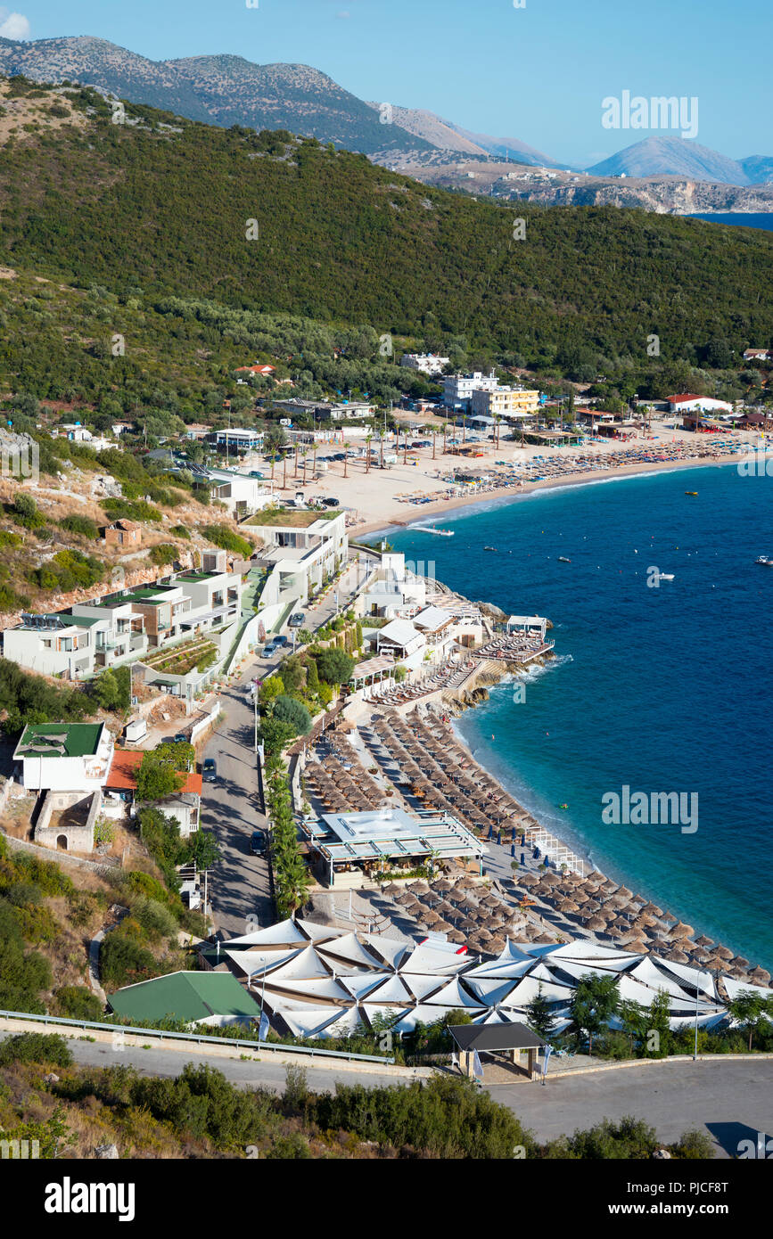 Jal e baia di Jal, Riviera, mare Ionico, Albania, Jal und Bucht von Jal, Ionisches Meer, Albanien Foto Stock